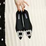 Bottom Water Drill Bean Single Shoes Women 2025 Spring And Autumn New French Sense Granny