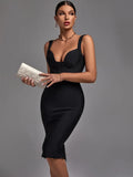 Dress 2022 New Women's Black Bodycon Dress Elegant Sexy Evening Club Party Dress High Quality Summer Outfits