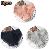 new thread cotton Japanese bow women's underwear solid color breathable waist size girls briefs plus