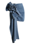 2025 Mid-Waist Stereo Rose Piece Decorative Hip Denim