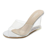 Zingj High Heels Women's New Korean Version Of Versatile Summer Women's Shoes A Word Buckle Simple Wedge Sandals