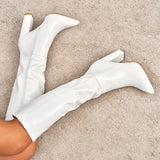 Boots Winter New Ladies' Fashion Side Zipper 42 Size Women's Boots Fashion Large Size Women's Leather