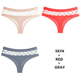 3Pcs/Lot Hollow Out Lingerie Seamless Sexy Panties Women Elasticity Underwear Temptation Middle-waist G String