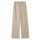Coffee Color Cargo Pants Children Autumn And Winter 2025 New High Waist Loose Small Nine Points Straight Tube Narrow Version Wide Leg Pants-Outfit