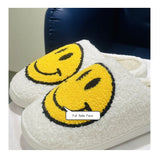 FUNKY Winter Womens'Slippers Fluffy Faux Fur Smile Face Household Slippers Shoes for Women 2021 Indoor Female