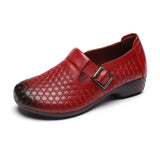 Spring Flat Shoes Woman 2021 Vintage Flats Women Casual Shoes Genuine Leather Soft Bottom Ladies Leather Shoes Size