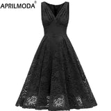 Sumer Lace Party Dress Green Red Blue Hollow Out Sleeveless Bodycon Solid Big Swing Casual Dresses Fairy Robe