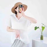 Folded Texture High-End Design Wrinkle Single-Drip Buckle Coat Women's Spring And Autumn New Messy Comfortable Open