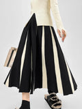 Black Patchwork Long Skirt- Outfit