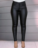 Leather Pants Black Sexy Stretch Bodycon Trousers Women High Waist Long Casual pencil pants top S-3XL plus size Spring