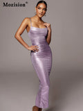 2022 New Slim Spaghetti Strap Long Dress Women Clothes Summer Sleeveless Backless Bodycon Club Party Long Dress