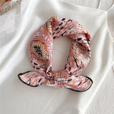 Square Silk Scarf Women Fashion Print Small Neck Scarfs Office Lady Hair Band Foulard Hand Kerchief Female Bandana