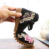 Zingj Shoes Beef Tendon Bottom Loose Fat Feet Large Size Women's Shoes Middle-Aged And Elderly Mother Shoes Embroidered Cloth Shoes Single