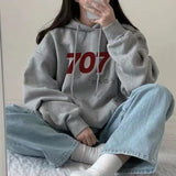 Women All-match Plus Velvet Vintage Female Pockets Draw String Hoodies women Leisure Fashion Spring College