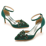 Cm Fine Heel Large-Size Sandals Banquet Women's Shoes Water Drill Tips High Heel Sandals And Sandals Dress Dress Long