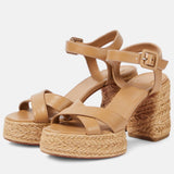 Red-Soled Summer Cursive High-Heeled Sandals Round Head Waterproof Table High Heel Sandals Roman Strap High Heel Sandals