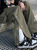 Buttoned Pocket Patch Cargo Pants- Outfit