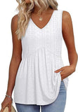 New Women's Vest Flowing Lotus Leaf Side Top Women's Elegant Sleeveless V-Neck Doll