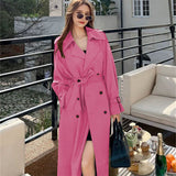 Women's Long-Term 2025 Spring And Autumn New Korean Version Of Large-Size Small Man Popular British Wind Coat Over The Knee