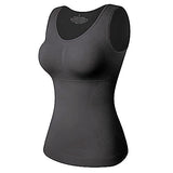 Tummy Control Shapewear Tank Tops Cami with Built in Bra Seamless Body Shaper Camisole Slimming Compression Waist