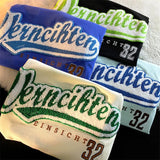 New Loose Tshirt Letter Womens Tops Flocking Embroidery High Quality Y2k Aesthetic Short Sleeved T Shirt Womens Y2k