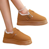 Boots With Thick Soles Of Muffin 2024 New Winter Style Plush Shoes With Warm Woolen Cotton