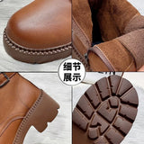 Of Boots With Velvet Soft Leather And Thick Soles 2023 New British Style Women's Shoes Fall And Winter Style High-Heeled Short Boots