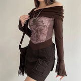Butterfly Ruched Off Shoulder