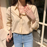 Casual Loose Women Blouses Shirts Minimalist Single-breasted Female Blue Shirts 2020 Spring Summer Tops Oversized