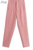 Women's Pants Beige Pencil High Waist Pants For Women Office Casual Elegant Woman Trousers Fashion Streetwear Summer