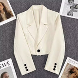 White Suit Jacket Lady Spring And Autumn New 2025 Leisure High-End Design Sense Small Small