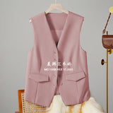 Vest Women's Small Vest 2025 Spring And Autumn New Repair Outside The Folding Women's Shoulder White Short Horse