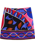 Print Women Skirt High Waist Short Skirts Woman Fashion 2023 Vintage Mini Skirt Y2k Streetwear Summer Elegant