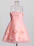 Spring 2025 New Fashion Sweet Three-Dimensional Mesh Flowers Splicing Design Tighten Bra Short Dress Dress