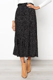Summer Autumn Casual Chiffon Print Pockets High Waist Pleated Maxi Skirt Womens Long Skirts For