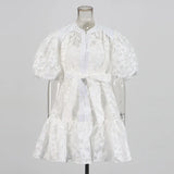 Vintage Design Temperament Dress 2025 Spring And Summer New Women's Single Buckle Printing With Short-Sleeved