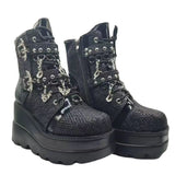 Bottom Women's Boots 2025 New Slope With Demonia Bat Belt Buckle Short Barrel Martin