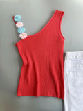 Zingj Color Lemon Yellow Vest Female Dopamine Wear With Stereo Flower Sling Handmade Hook Flower Diagonal Shoulder