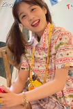 Japan Style Sweet Pink Shirts Women Loose Tops Cartoon Cute Print Chemises Femme Y2k Harajuku High Street