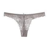 Amazing Women Lingerie Lace Embroidery Underwear Femal Sexy T-back Thong Sheer Panties Hollow out Transparent