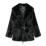 Women's Winter New Artificial Fur Effect With Belt In The Long Fur