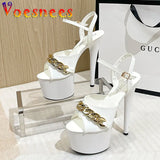 2022 New Brand Women Sandals Summer Shoes Sexy Thick High Heels Platform Dress Party Wedding Shoes Woman Pumps Stripper