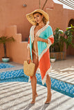 Queens Women Rainbow Knitted Long Sleeve Bohemian Kimono Robe Ladies V-neck Hollow Out Tassel Boho Bikini