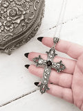Rhinestone Chrome Hearts Necklace- Outfit