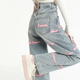 Waisted Straight Jeans For Y2k Women Streetwear Summer Korean Dongdaemun 2023 Femme Pants Baggy Blue Denim Trousers