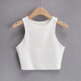 Zingj Yoga Female Training Double Layer Ultra Short Solid Color Vest-Outfit