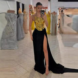 Hot Leather Shoulder Sleeveless Sexy Open-Fork With Dress Suit Drag
