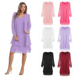 Shipping Mother of The Bride Dresses 2021 Chiffon Plus Size Long Sleeve Party Gown robe de soire de