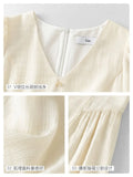 Elegant Vintage French Gentle Style Dress V-neck Temperament Slim Dress Lantern Sleeve For Women 2022 New Female