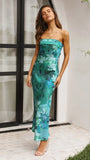 Zingj Spring And Summer New Temperament Famous Yuan Satin Hollow Out Back Wipe Chest Money Dress Long